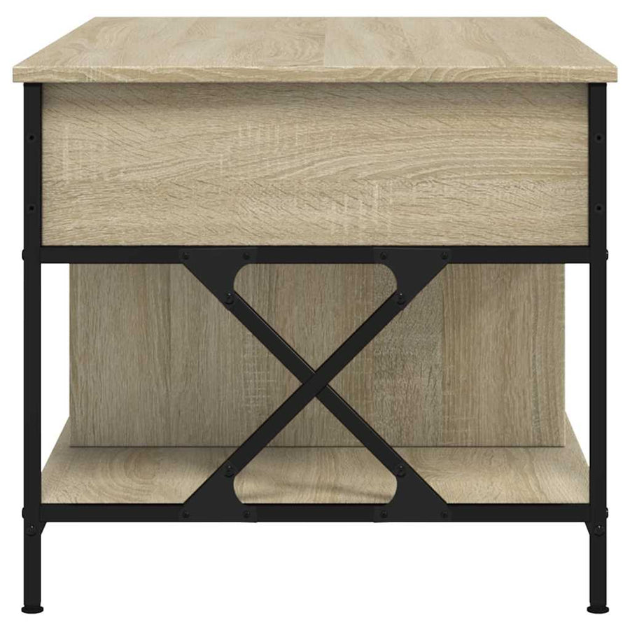 Salontafel 100X55X50 Cm Bewerkt Hout En Metaal Sonoma eiken