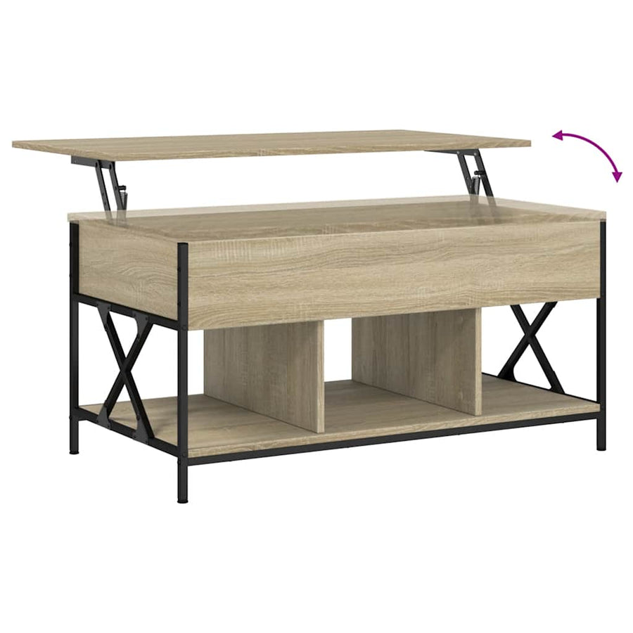 Salontafel 100X55X50 Cm Bewerkt Hout En Metaal Sonoma eiken