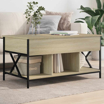 Salontafel 100X55X50 Cm Bewerkt Hout En Metaal Sonoma eiken