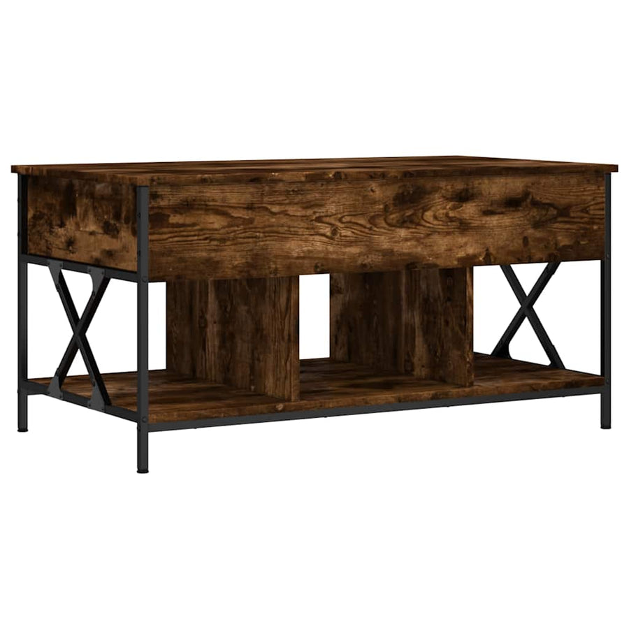 Salontafel 100X55X50 Cm Bewerkt Hout En Metaal Gerookt eiken