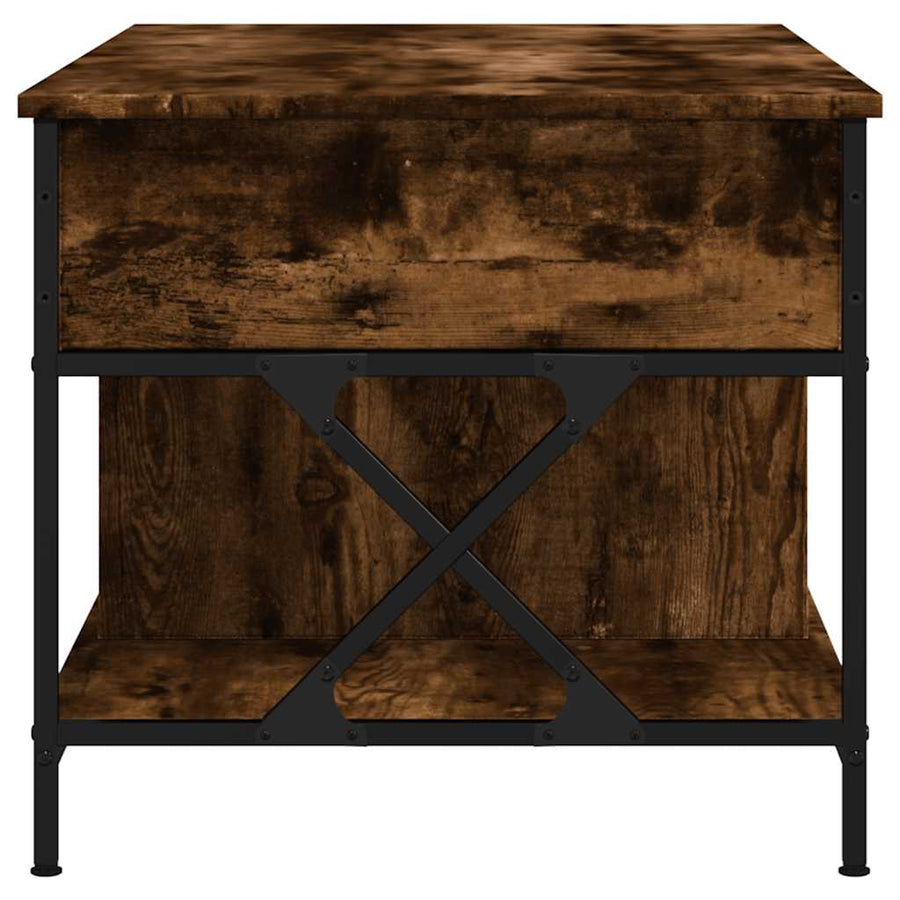 Salontafel 100X55X50 Cm Bewerkt Hout En Metaal Gerookt eiken