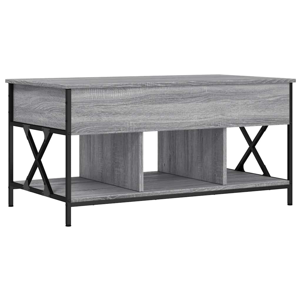 Salontafel 100x55x50 cm bewerkt hout en metaal grijs sonoma