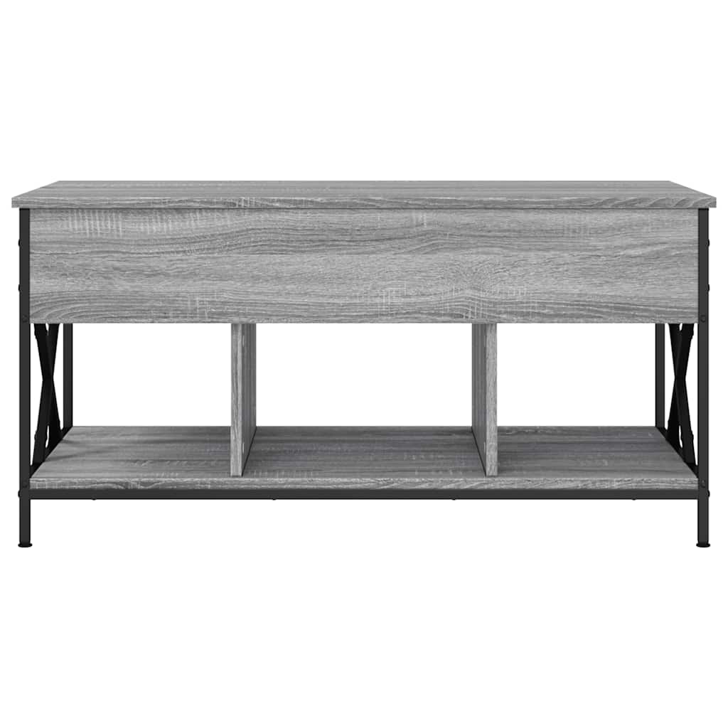 Salontafel 100x55x50 cm bewerkt hout en metaal grijs sonoma