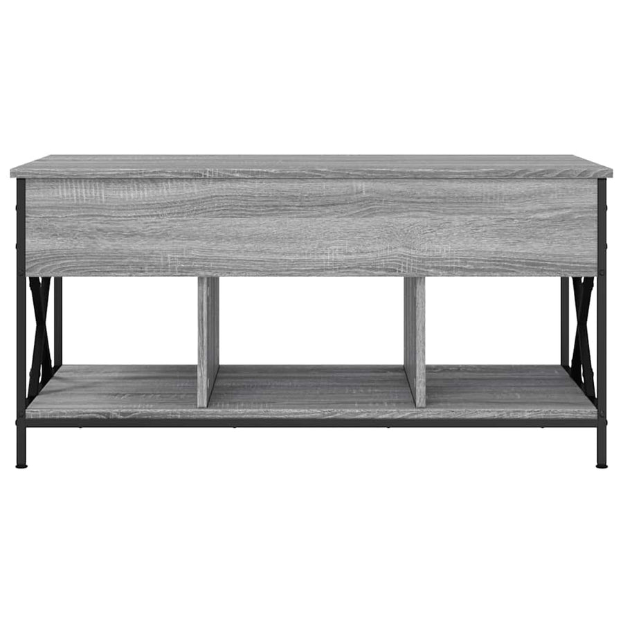 Salontafel 100x55x50 cm bewerkt hout en metaal grijs sonoma