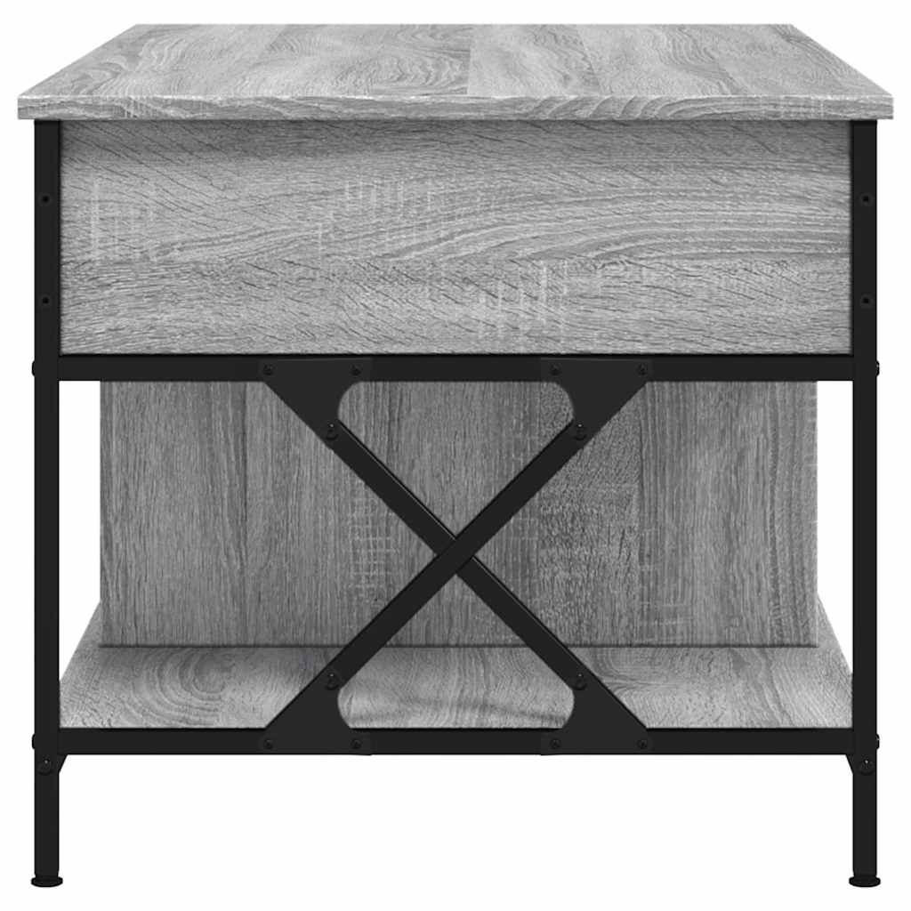 Salontafel 100x55x50 cm bewerkt hout en metaal grijs sonoma