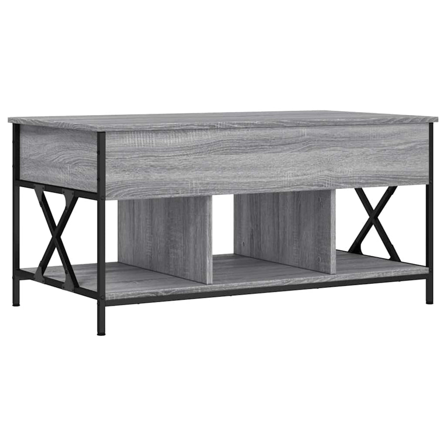Salontafel 100x55x50 cm bewerkt hout en metaal grijs sonoma