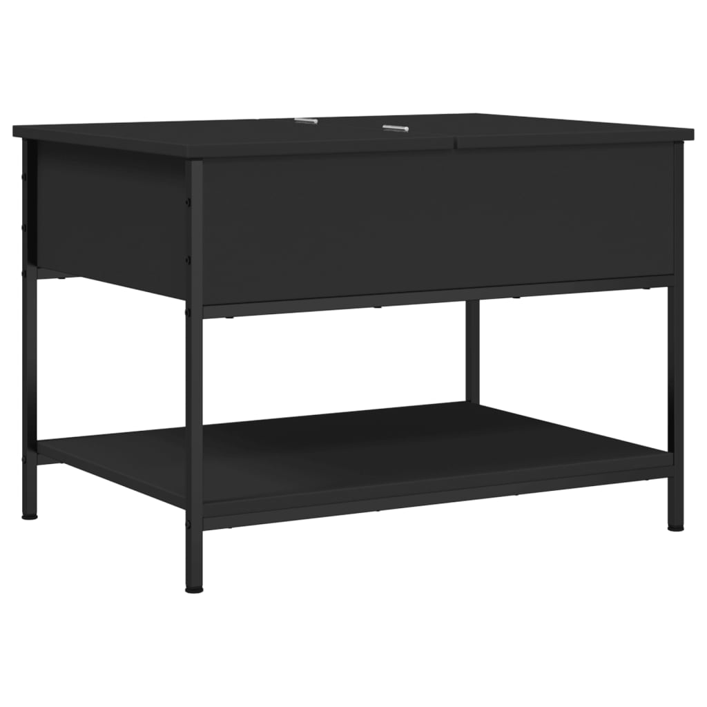 Salontafel 70X50X50 Cm Bewerkt Hout En Metaal Zwart