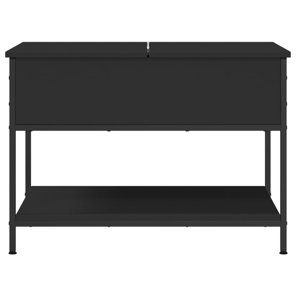 Salontafel 70X50X50 Cm Bewerkt Hout En Metaal Zwart