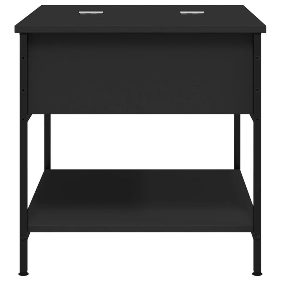 Salontafel 70X50X50 Cm Bewerkt Hout En Metaal Zwart