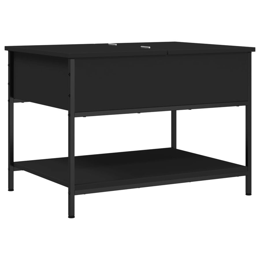 Salontafel 70X50X50 Cm Bewerkt Hout En Metaal Zwart