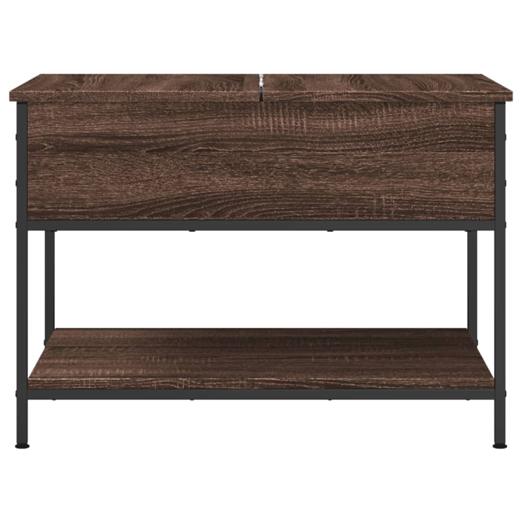 Salontafel 70X50X50 Cm Bewerkt Hout En Metaal Bruineikenkleur