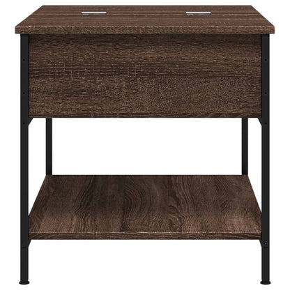 Salontafel 70X50X50 Cm Bewerkt Hout En Metaal Bruineikenkleur