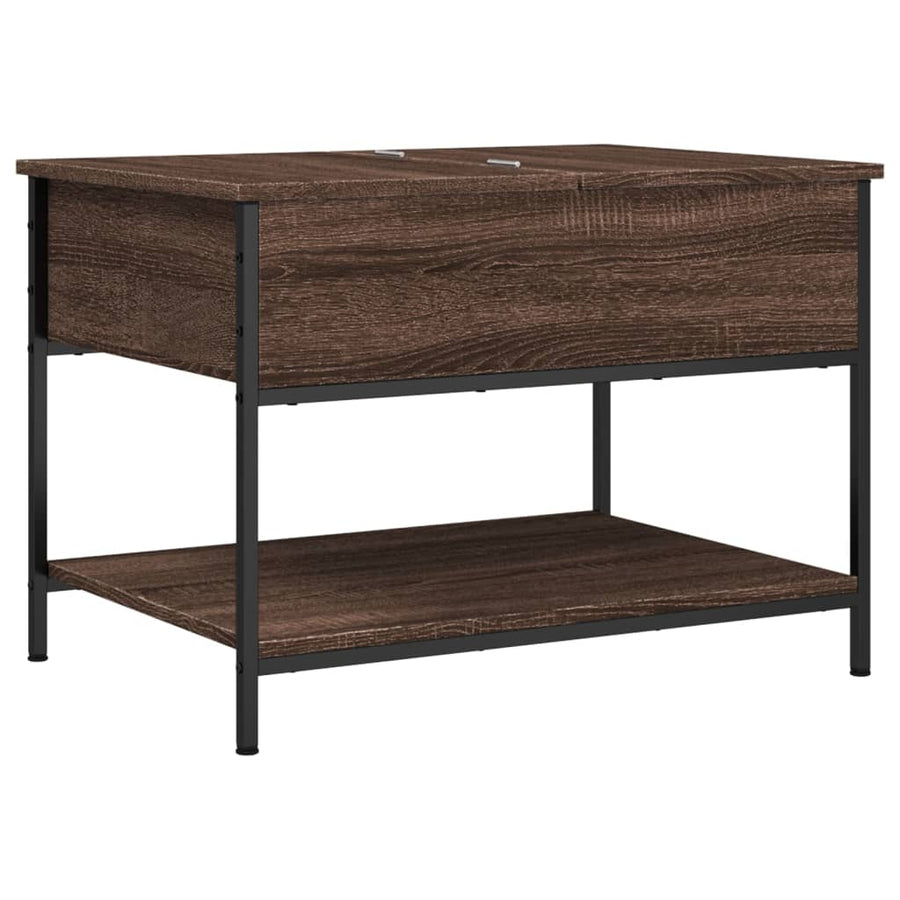 Salontafel 70X50X50 Cm Bewerkt Hout En Metaal Bruineikenkleur