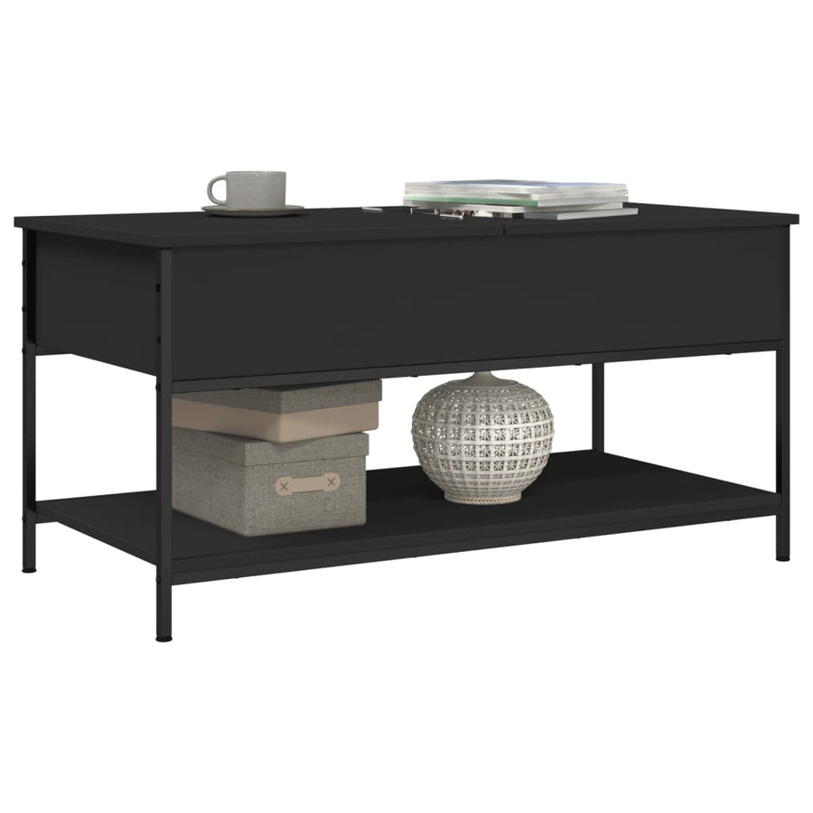 Salontafel 100X50X50 Cm Bewerkt Hout En Metaal Zwart