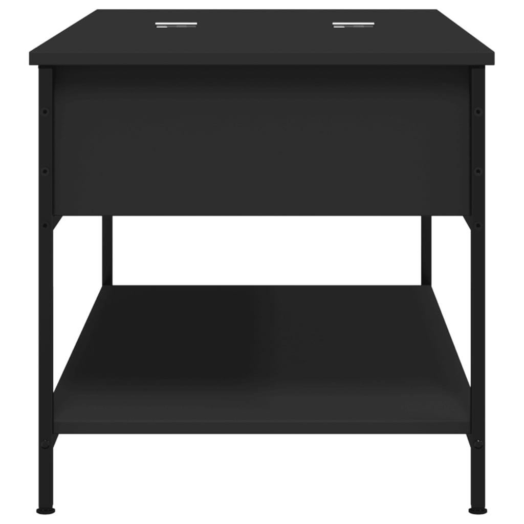 Salontafel 100X50X50 Cm Bewerkt Hout En Metaal Zwart