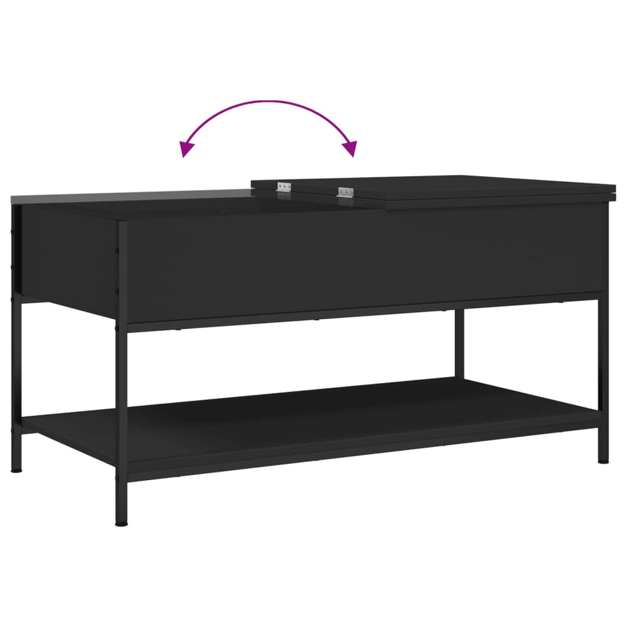 Salontafel 100X50X50 Cm Bewerkt Hout En Metaal Zwart