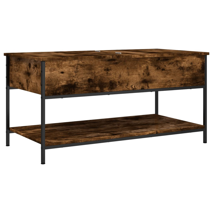 Salontafel 100X50X50 Cm Bewerkt Hout En Metaal Gerookt Eiken