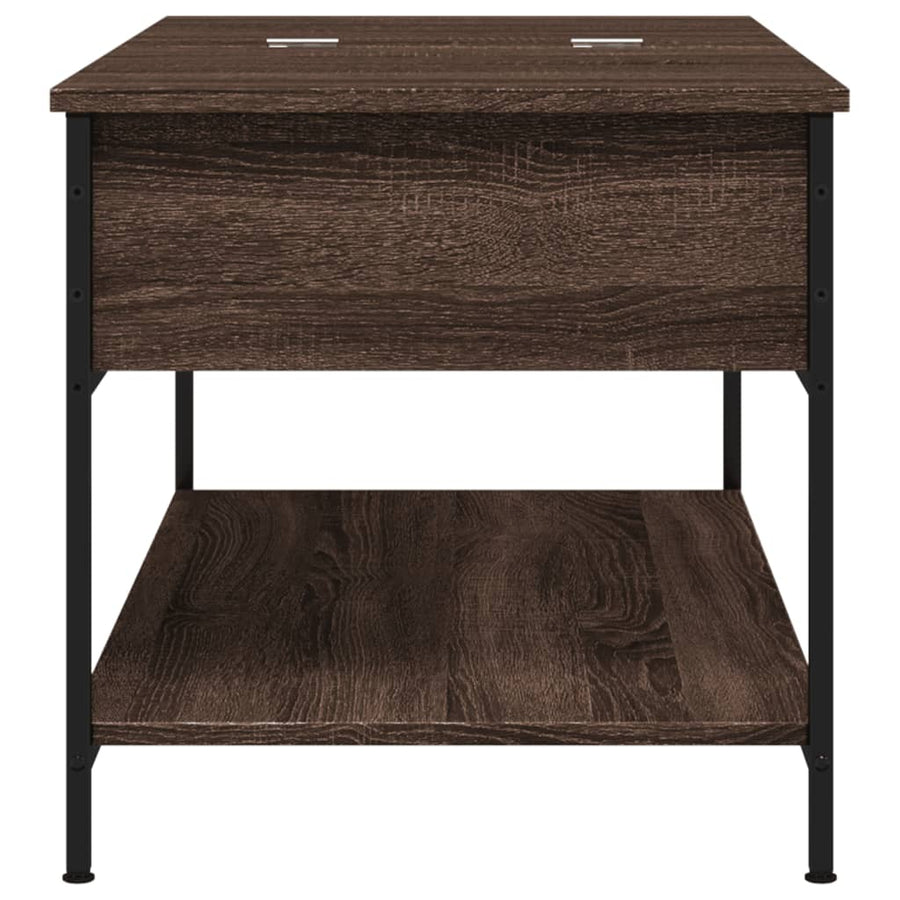 Salontafel 100X50X50 Cm Bewerkt Hout En Metaal Bruineikenkleur
