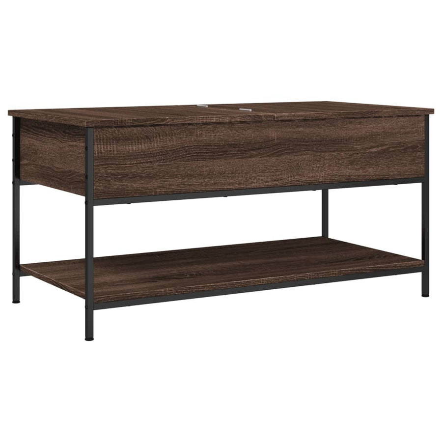 Salontafel 100X50X50 Cm Bewerkt Hout En Metaal Bruineikenkleur