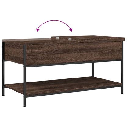 Salontafel 100X50X50 Cm Bewerkt Hout En Metaal Bruineikenkleur