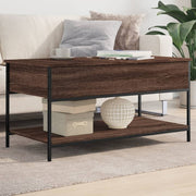Salontafel 100x50x50 cm bewerkt hout metaal bruineiken