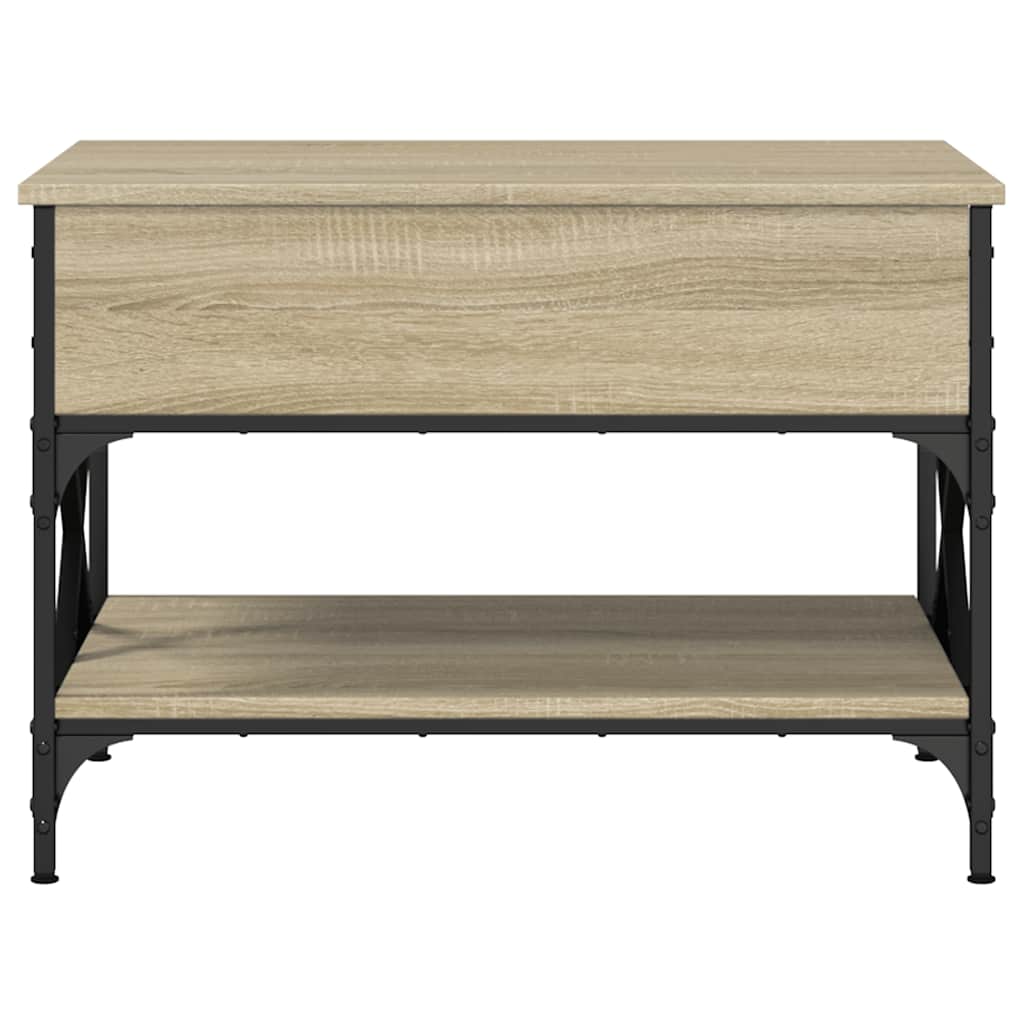 Salontafel 70x50x50 cm bewerkt hout en metaal sonoma eikenkleur