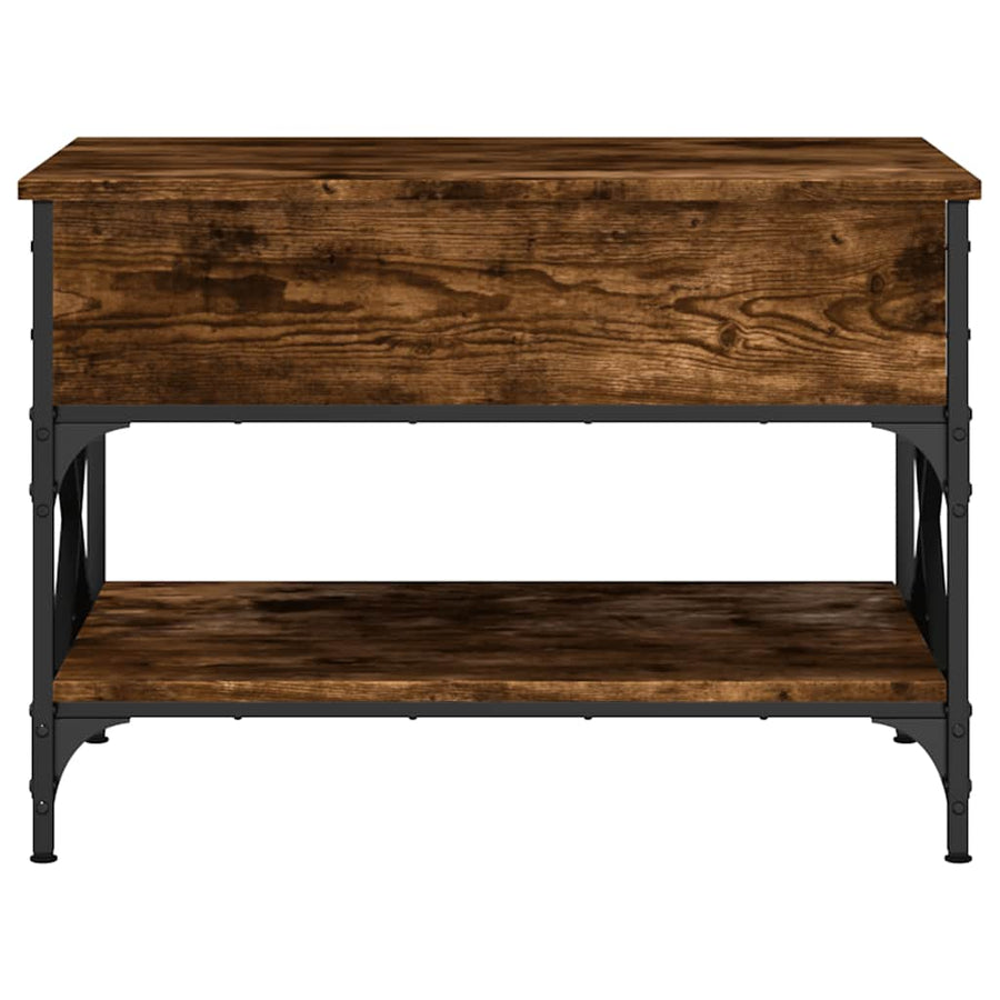 Salontafel 70x50x50 cm bewerkt hout en metaal gerookt eiken