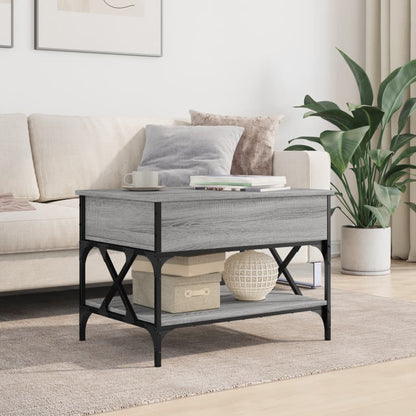 Salontafel 70X50X50 Cm Bewerkt Hout En Metaal Grijs Sonoma