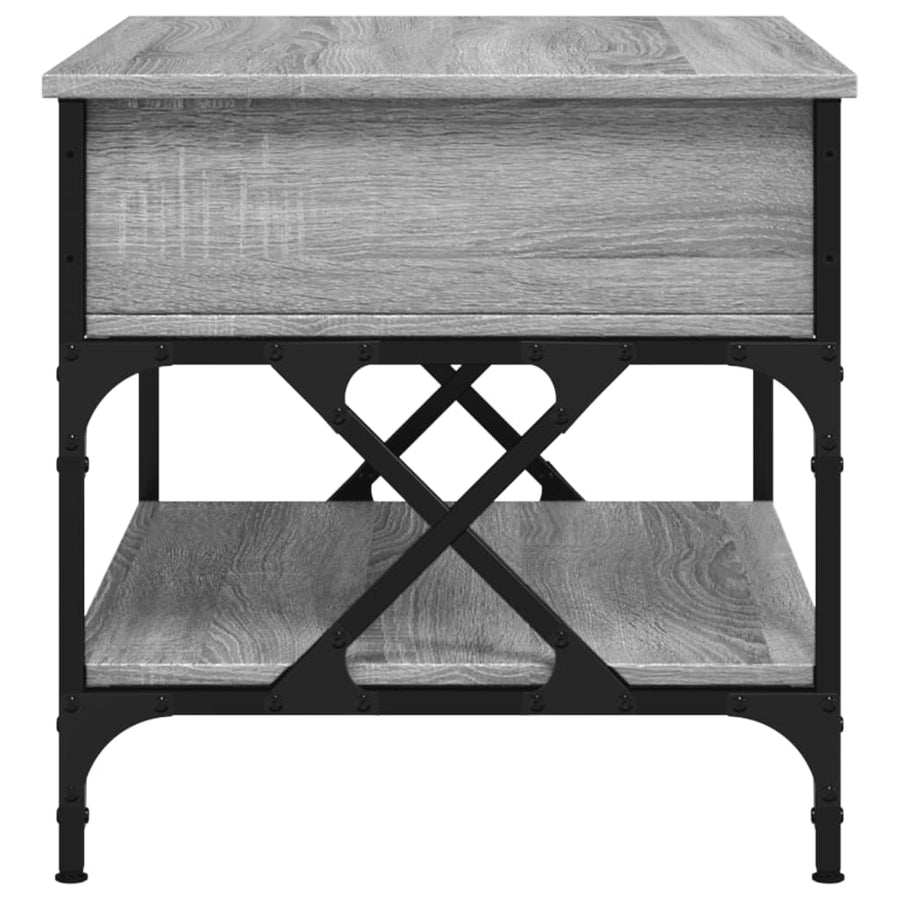 Salontafel 70X50X50 Cm Bewerkt Hout En Metaal Grijs Sonoma