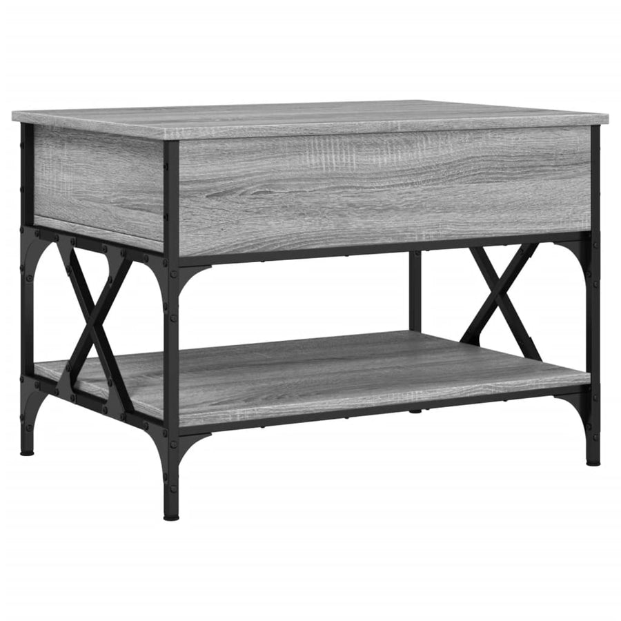 Salontafel 70X50X50 Cm Bewerkt Hout En Metaal Grijs Sonoma