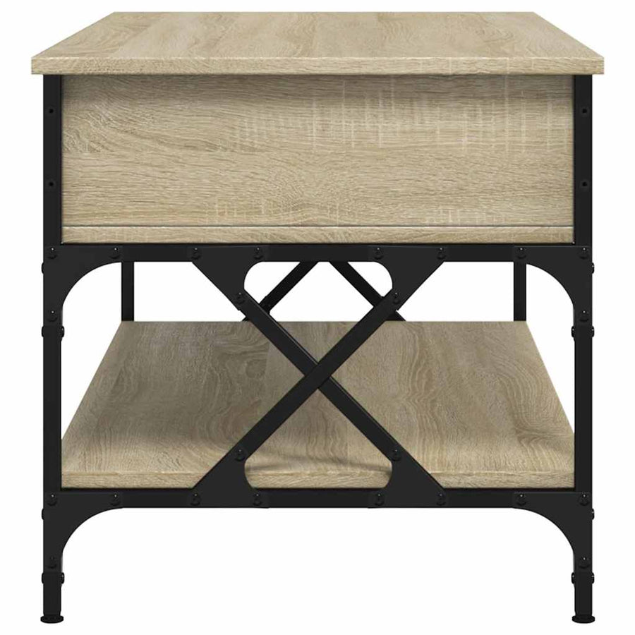 Salontafel 100X50X50 Cm Bewerkt Hout En Metaal Sonoma Eiken