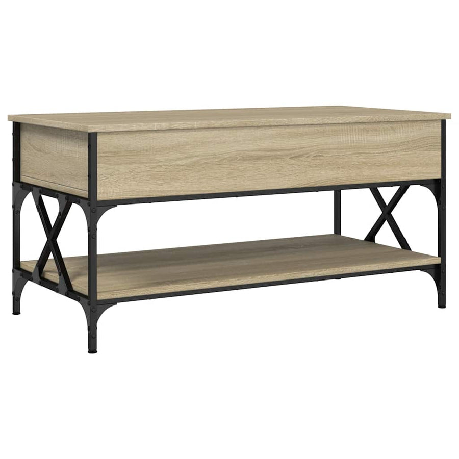Salontafel 100X50X50 Cm Bewerkt Hout En Metaal Sonoma Eiken