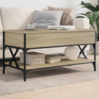 Coffee table 100x50x50 cm engineered wood and metal Sonoma oak