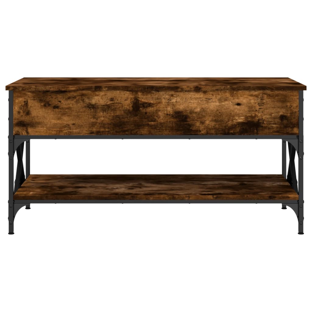 Salontafel 100X50X50 Cm Bewerkt Hout En Metaal Gerookt Eiken