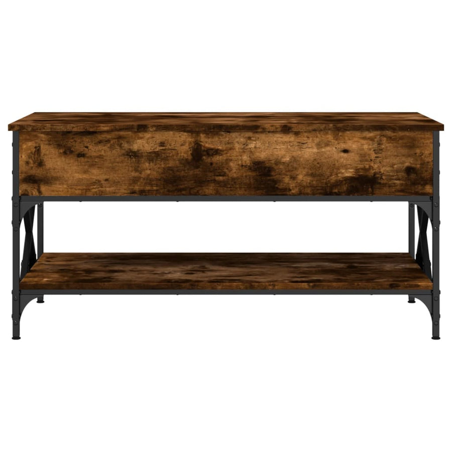Salontafel 100X50X50 Cm Bewerkt Hout En Metaal Gerookt Eiken