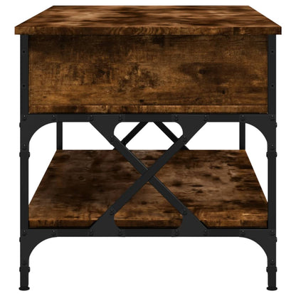 Salontafel 100X50X50 Cm Bewerkt Hout En Metaal Gerookt Eiken