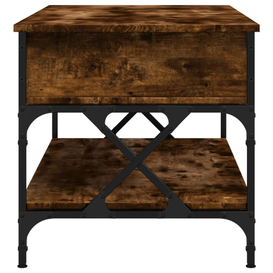 Salontafel 100X50X50 Cm Bewerkt Hout En Metaal Gerookt Eiken