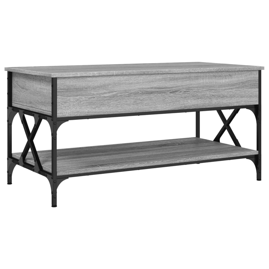 Salontafel 100X50X50 Cm Bewerkt Hout En Metaal Grijs Sonoma