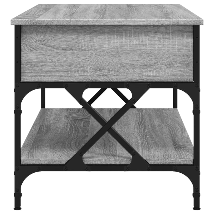 Salontafel 100X50X50 Cm Bewerkt Hout En Metaal Grijs Sonoma