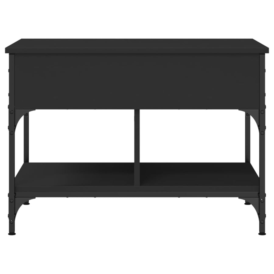 Salontafel 70X50X50 Cm Bewerkt Hout En Metaal Zwart
