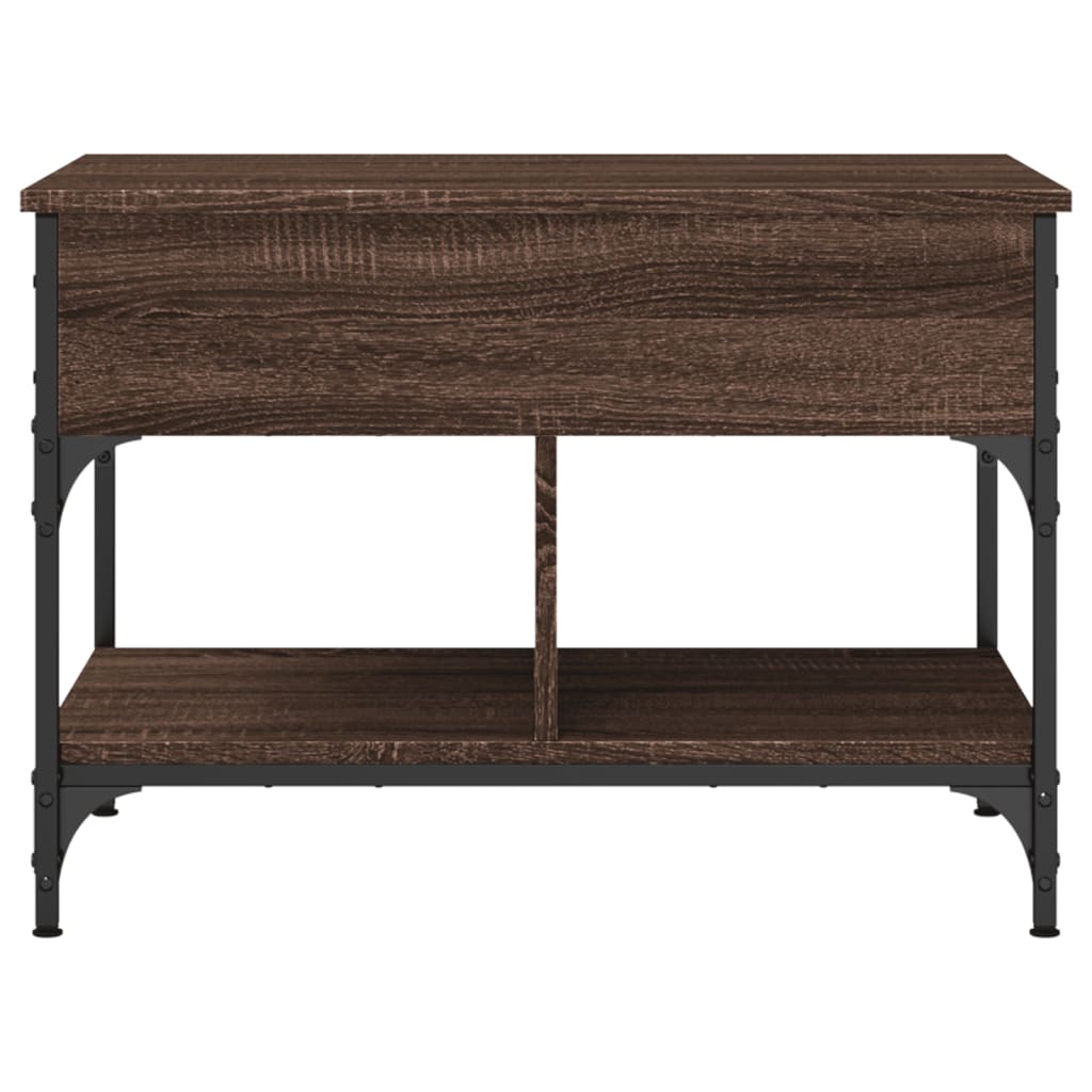 Salontafel 70X50X50 Cm Bewerkt Hout En Metaal Bruineikenkleur