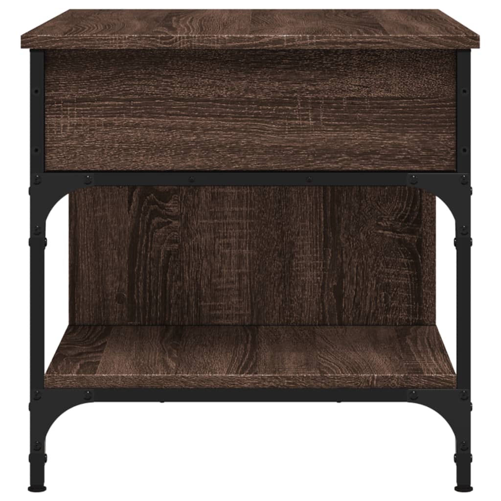 Salontafel 70X50X50 Cm Bewerkt Hout En Metaal Bruineikenkleur