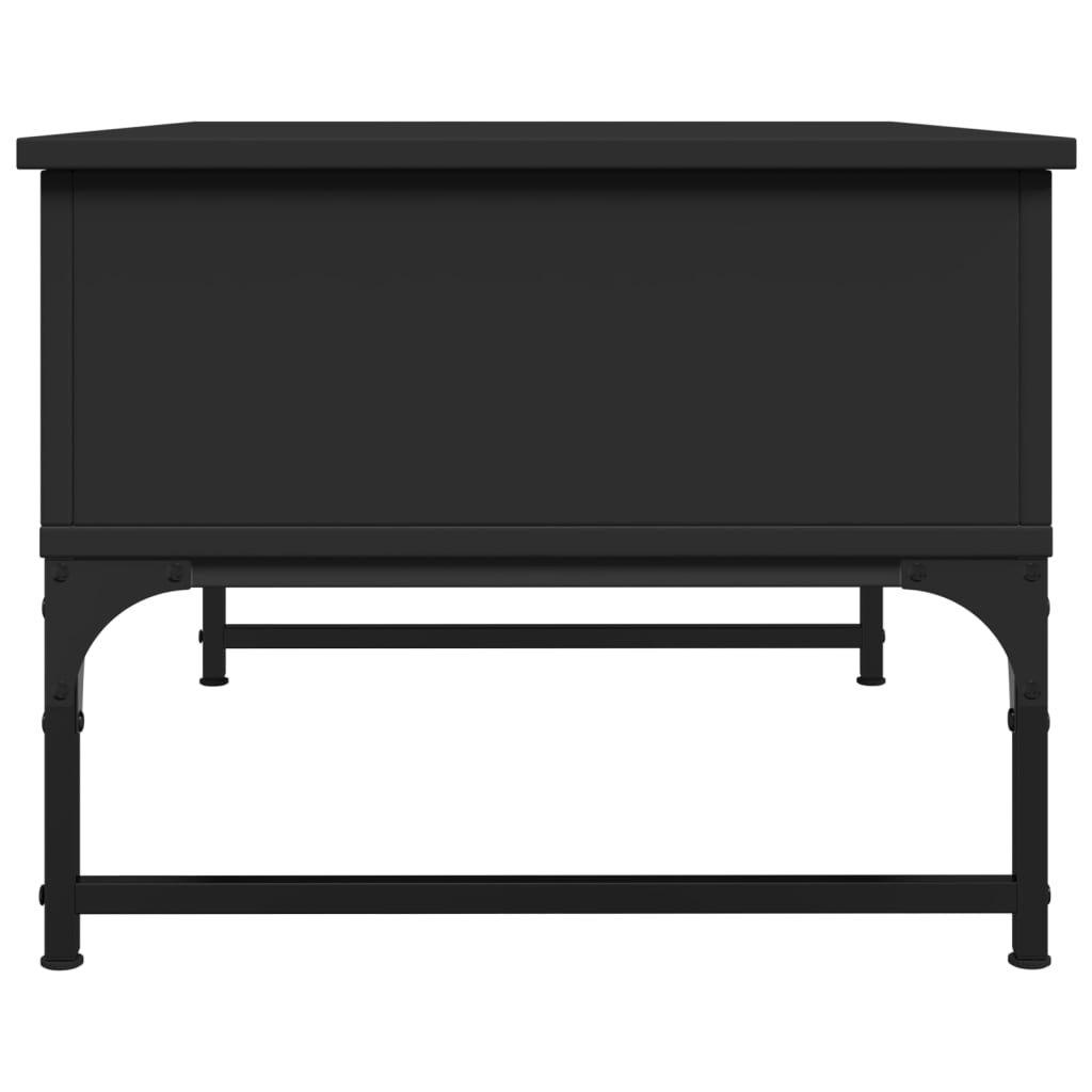 Salontafel 70X50X40 Cm Bewerkt Hout En Metaal Zwart