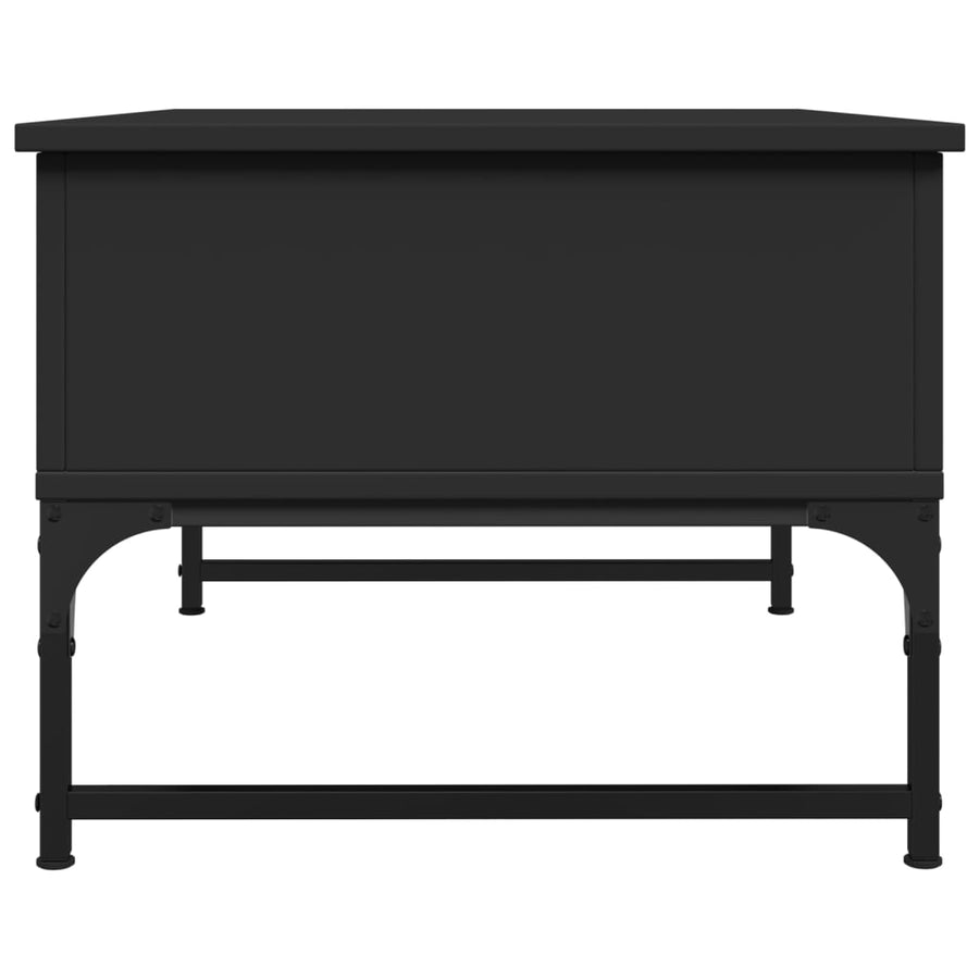 Salontafel 70X50X40 Cm Bewerkt Hout En Metaal Zwart
