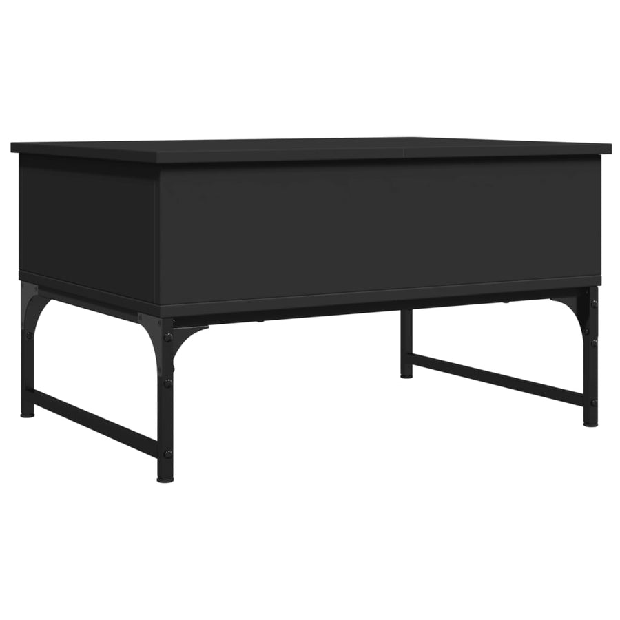 Salontafel 70X50X40 Cm Bewerkt Hout En Metaal Zwart