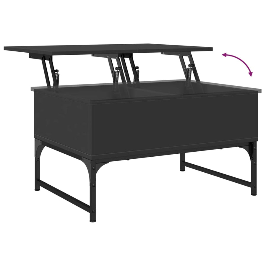 Salontafel 70X50X40 Cm Bewerkt Hout En Metaal Zwart