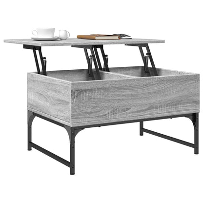 Salontafel 70X50X40 Cm Bewerkt Hout En Metaal Grijs Sonoma
