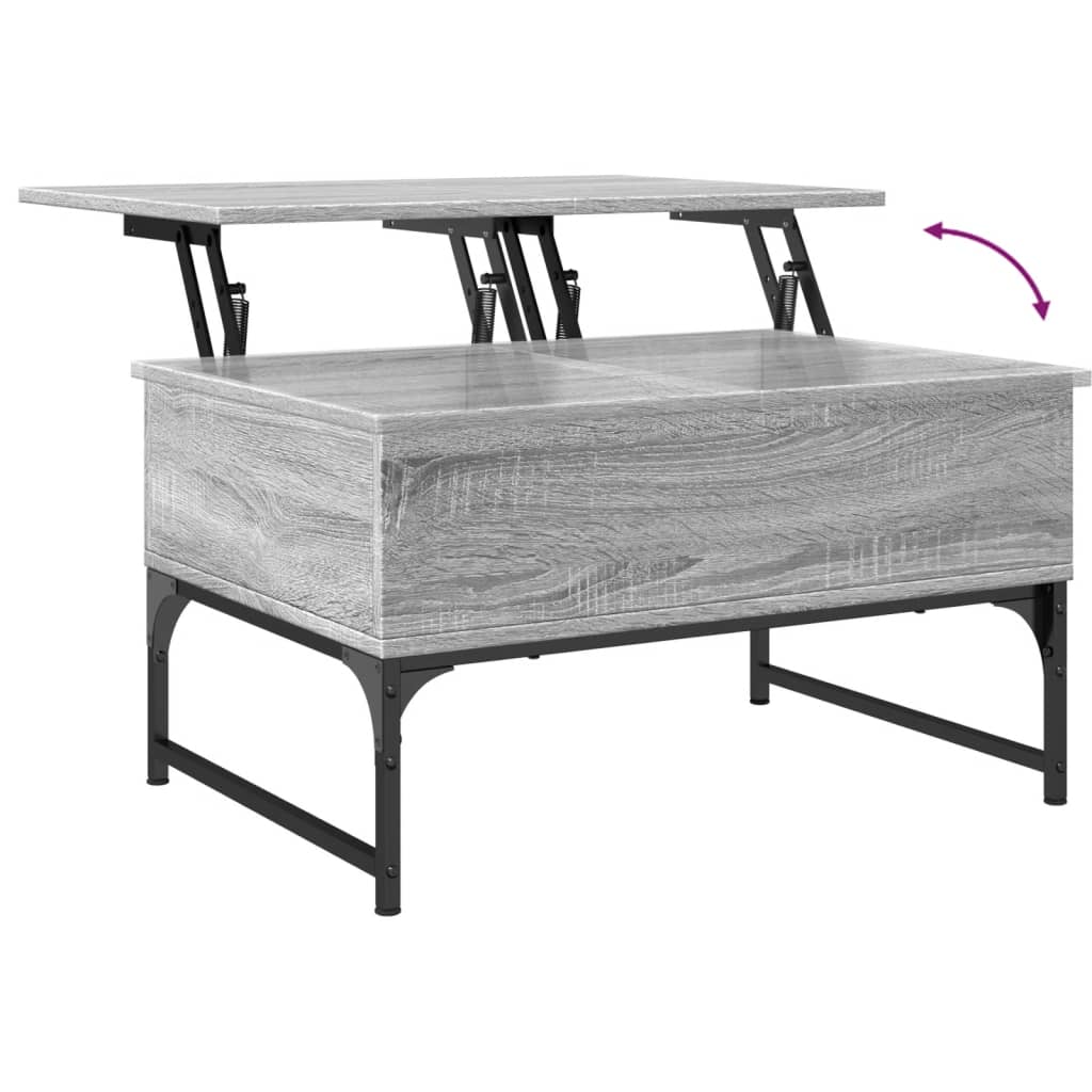Salontafel 70X50X40 Cm Bewerkt Hout En Metaal Grijs Sonoma