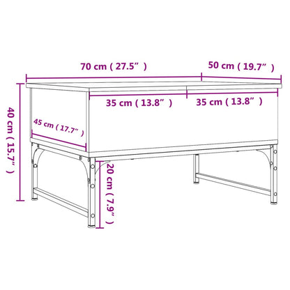 Salontafel 70X50X40 Cm Bewerkt Hout En Metaal Grijs Sonoma