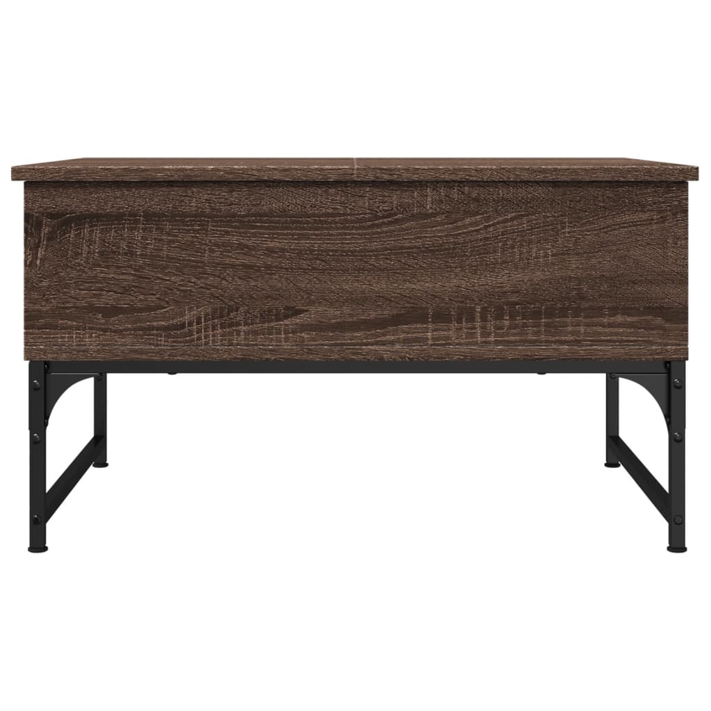 Salontafel 70X50X40 Cm Bewerkt Hout En Metaal Bruin Eikenkleur